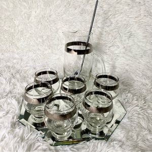 Vintage MCM Dorothy Thorpe Libby Glass Cordial Cocktail Set